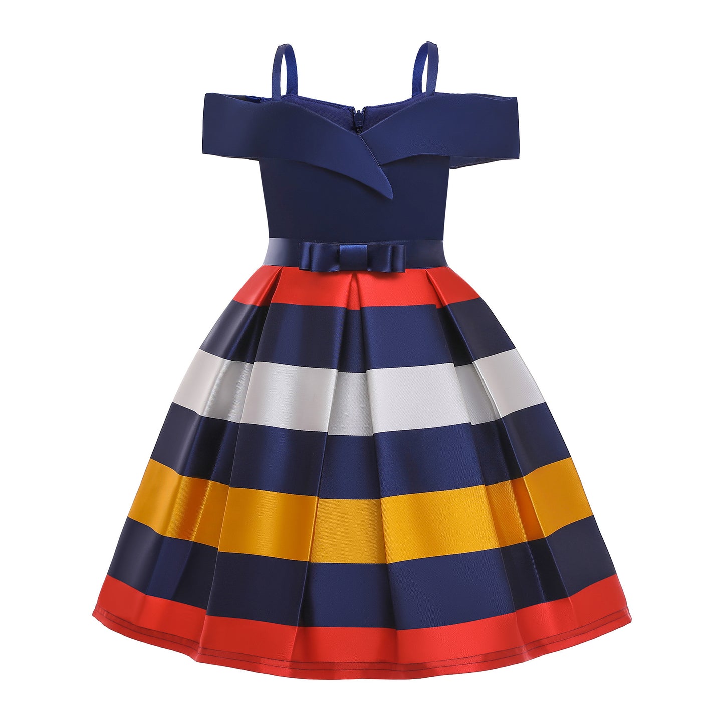 Sling Dress Children's Strapless Striped Birthday Dress