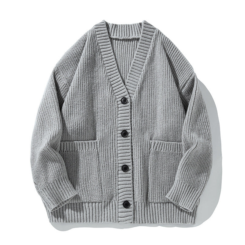 Thick Needle Heavy Texture Cardigan Sweater