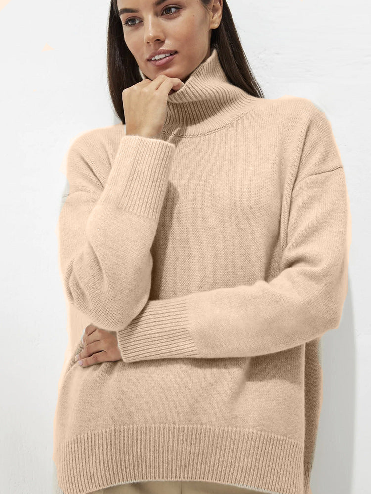 High Collar Loose Knitted Sweater