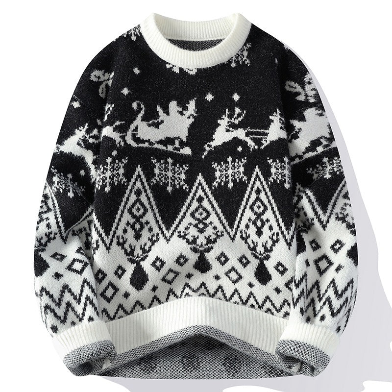 Mock Neck Sweater Men's Thickened Pullover Trendy