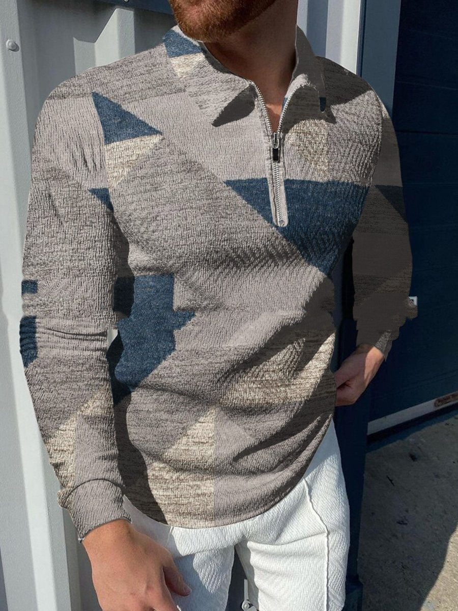 Casual Lapel Pullover Digital Printing For Men