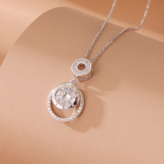 S925 Sterling Silver Love Diamond-studded Necklace