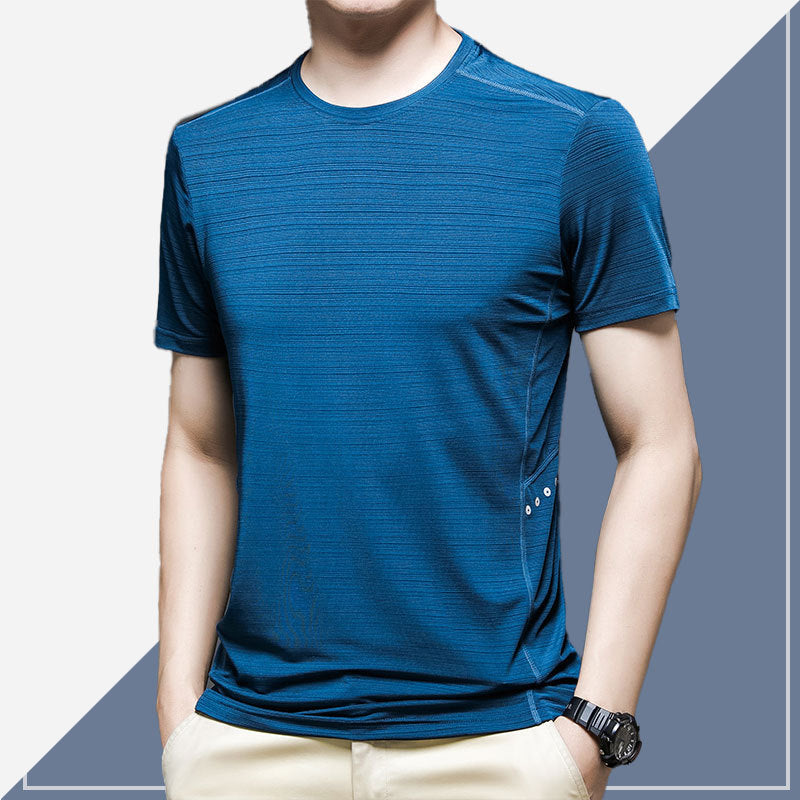 Fashion Summer Ice Silk Short Sleeve T-shirt Men