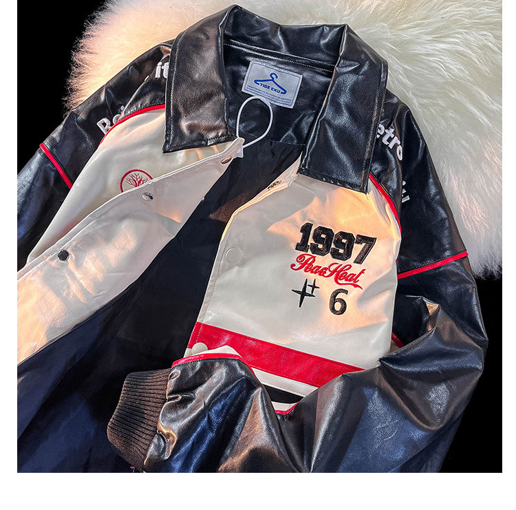 American Retro PU Leather Tide Brand Motorcycle Jacket