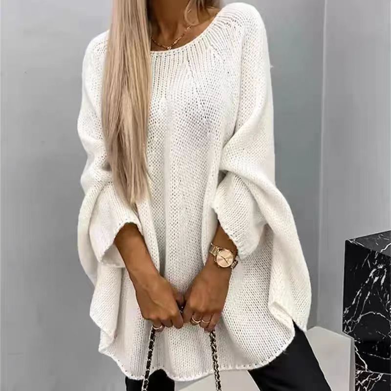 Oversized Knitted Shawl Sweater Tops For Women